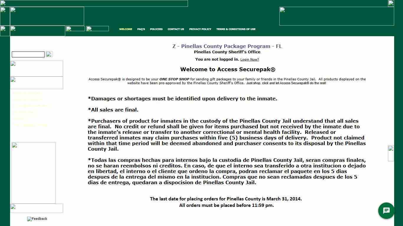 Access Securepak - Z - Pinellas County Package Program - FL - Welcome